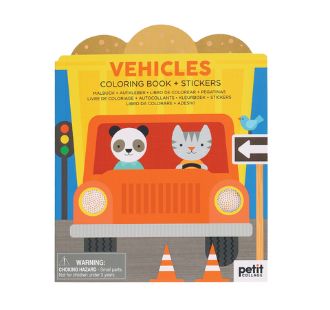 Colouring Book with Stickers Vehicles - Petit College