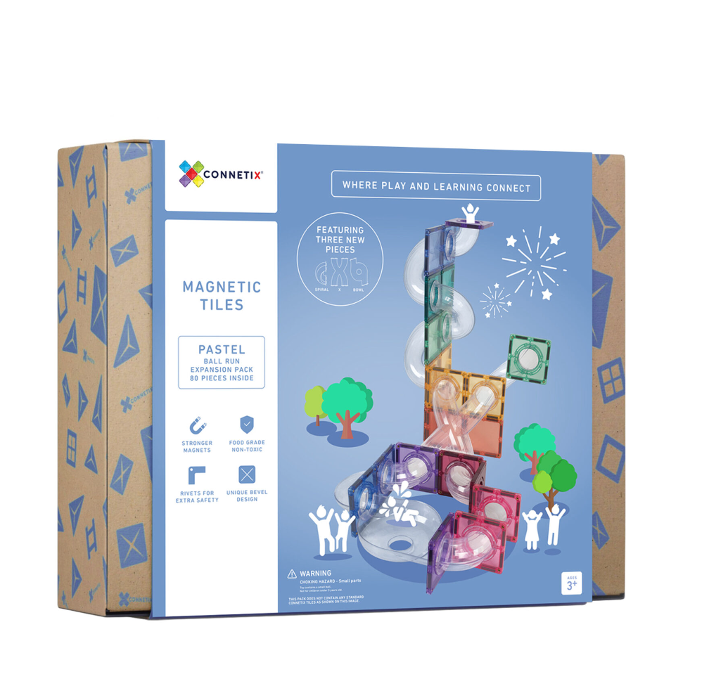 Pastel Ball Run Expansion Pack 80 pc - Connetix Tiles