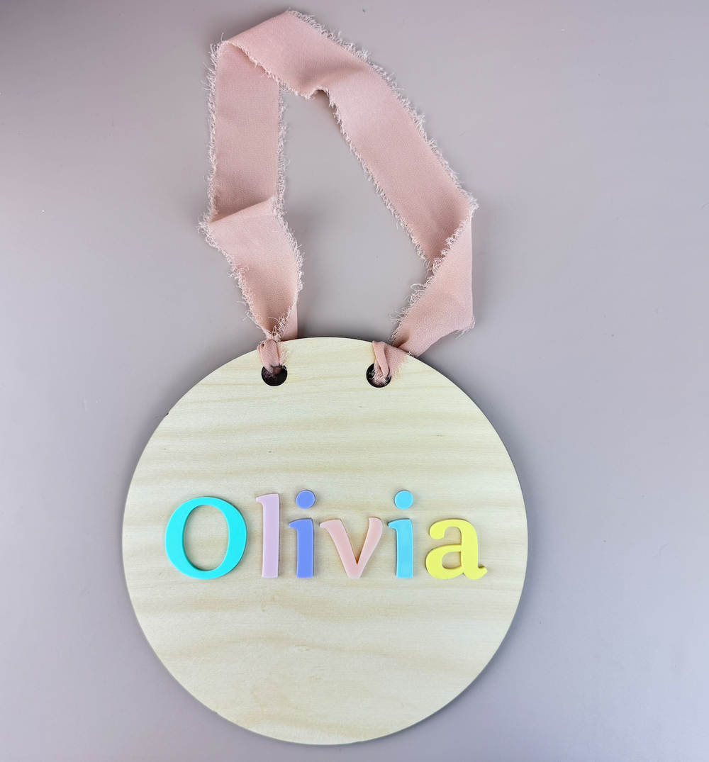 Hanging Custom Name Sign - Rainbow - Luma Light