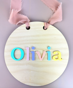 Hanging Custom Name Sign - Rainbow - Luma Light
