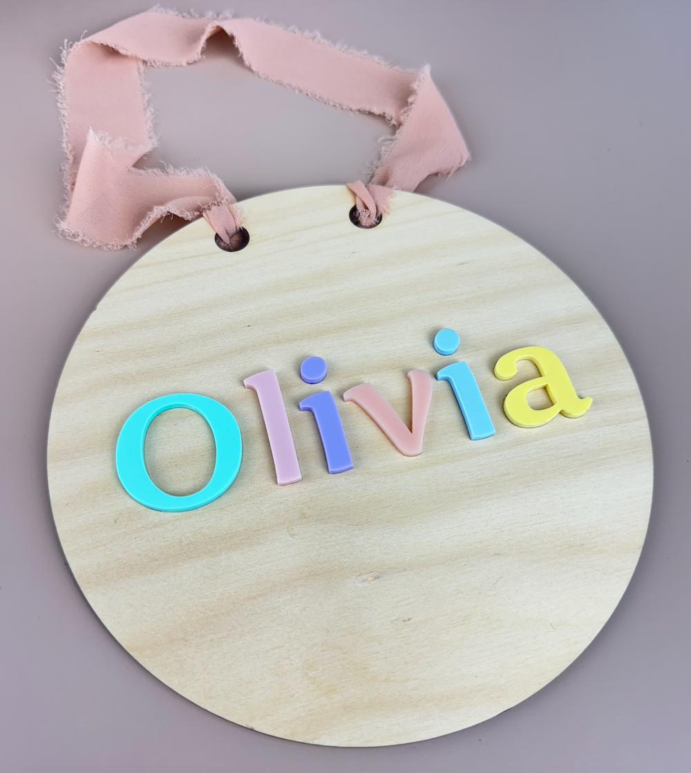 Hanging Custom Name Sign - Rainbow - Luma Light