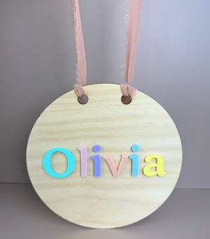Hanging Custom Name Sign - Rainbow - Luma Light