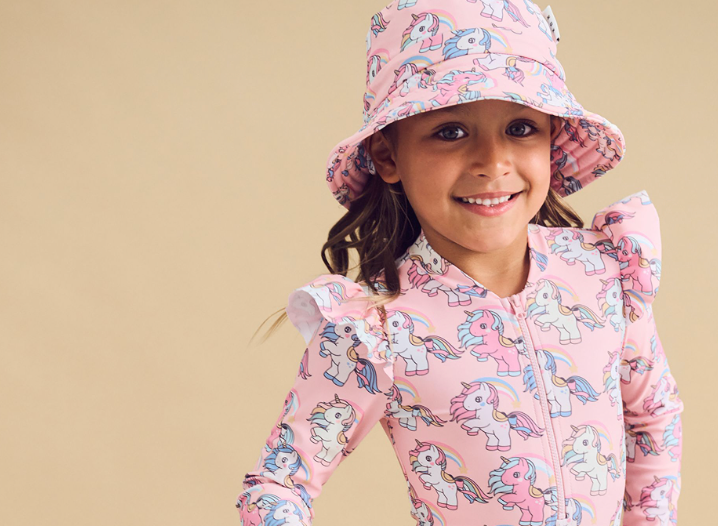 Rainbow Unicorn Candy Swim Hat - Huxbaby DISCOUNTED