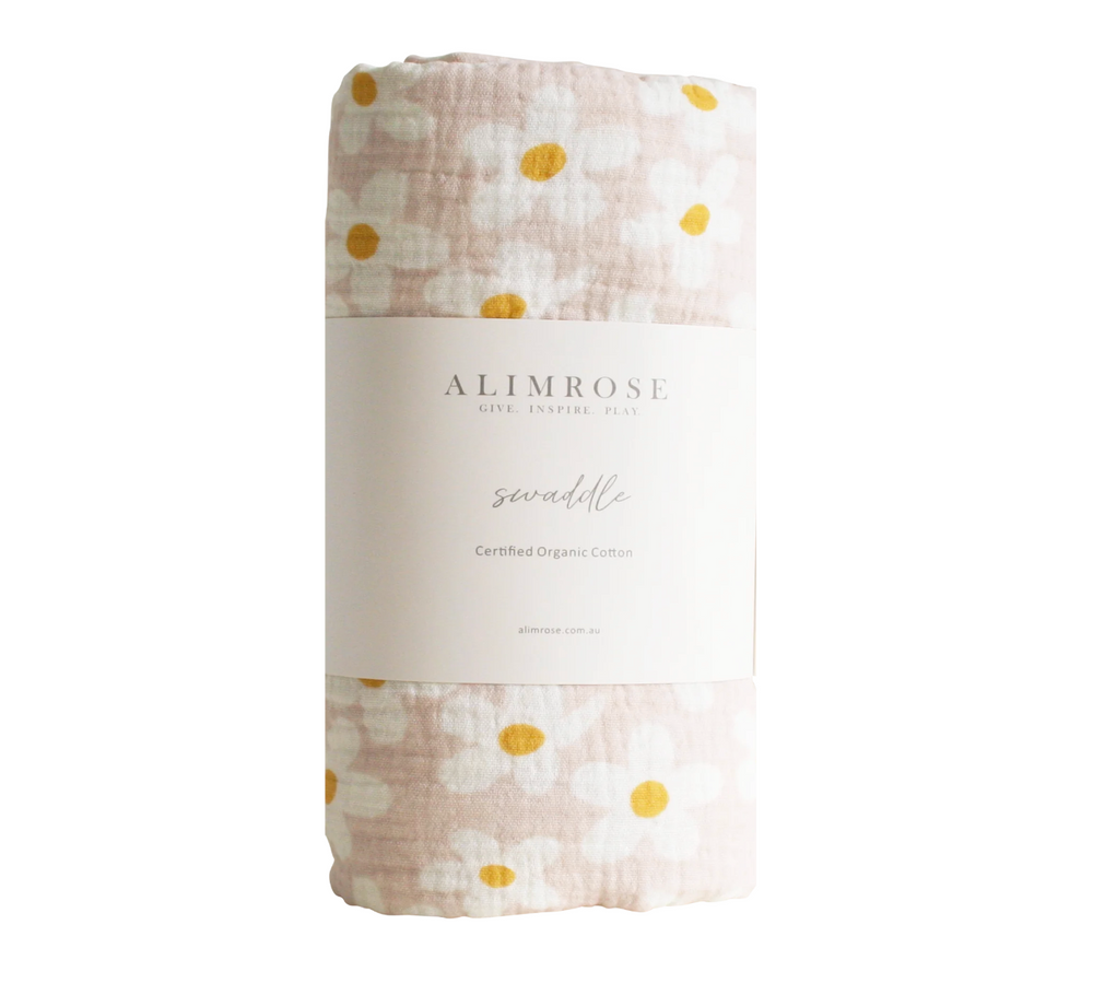 Muslin Swaddle Large Daisies - Alimrose