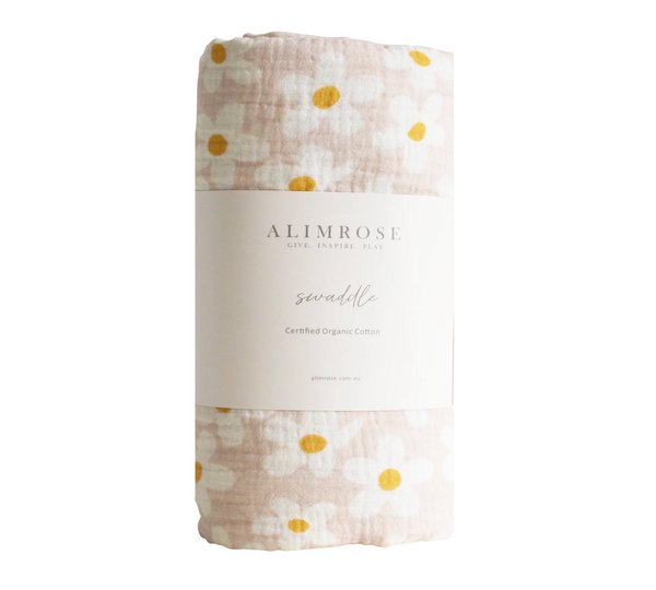 Muslin Swaddle Large Daisies - Alimrose