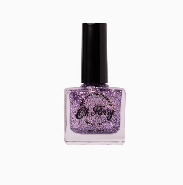 Nail Polish - Confident Purple Glitter -Oh Flossy