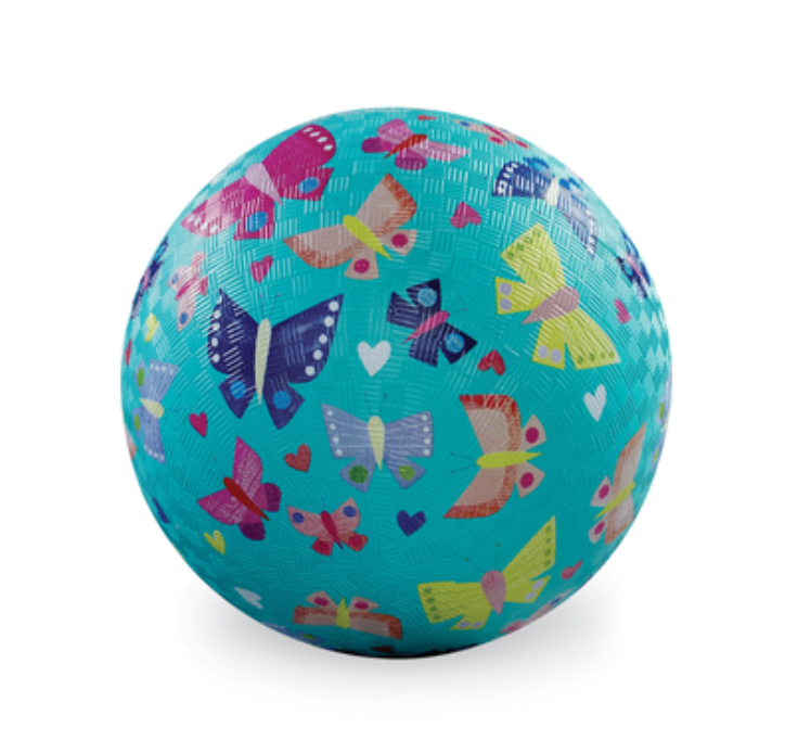 5 inch Playground Ball - Butterfly Rainbow Aqua - Crocodile Creek