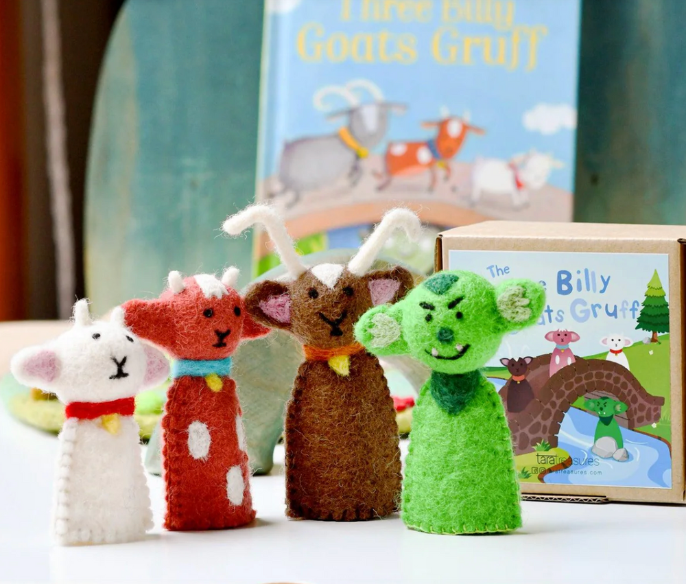Three Billy Goats Gruff  - Finger Puppet Set - Tara's Treasures