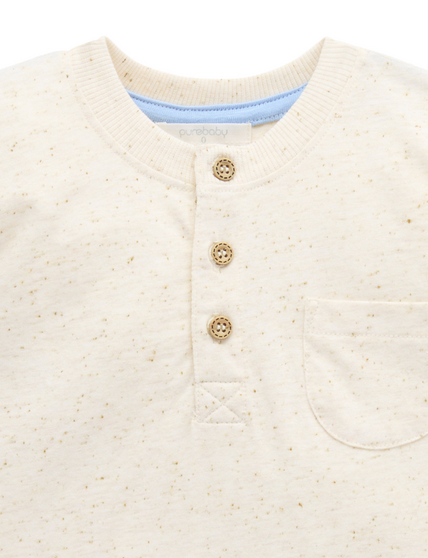 Henley Tee - Wheat - Pure Baby