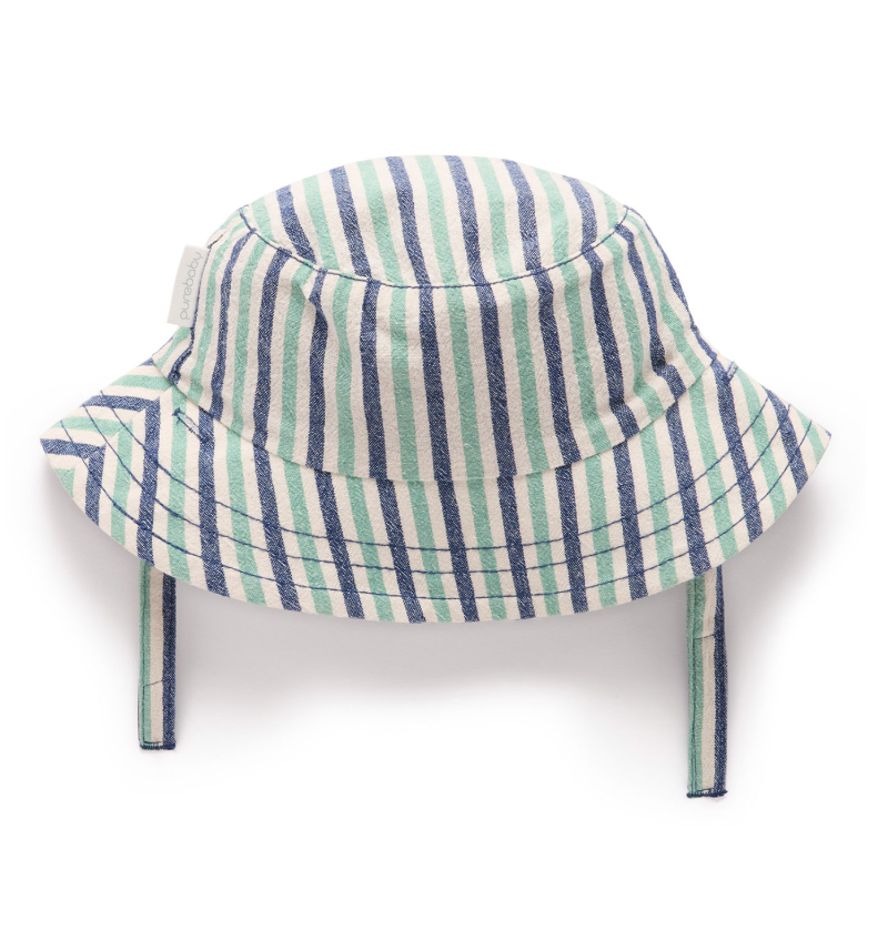 Reversible Striped Bucket Hat - Pure Baby