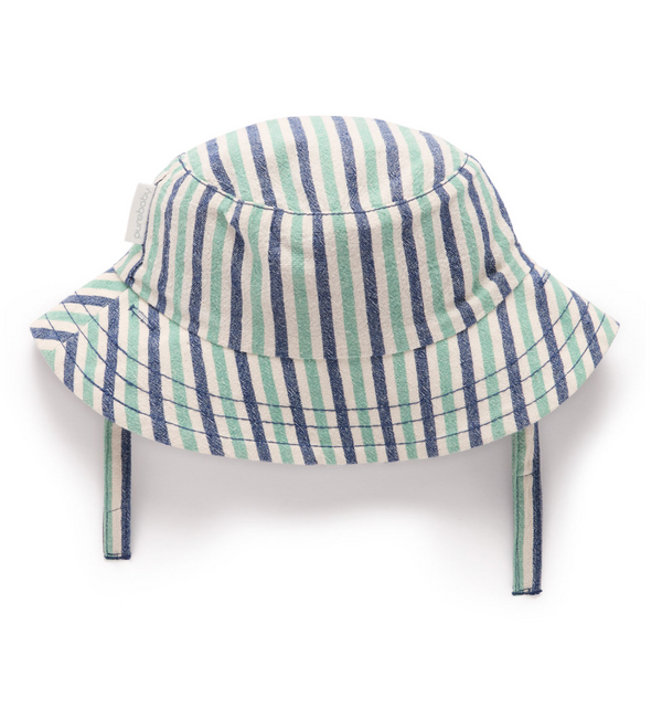 Reversible Striped Bucket Hat - Pure Baby