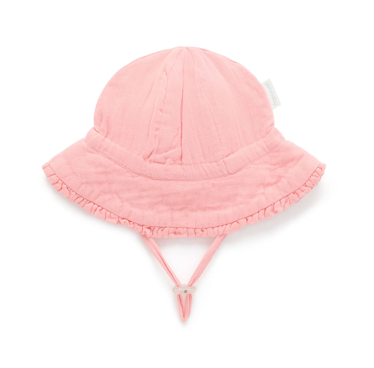 Ruffle Sun Hat - Papaya - Pure Baby