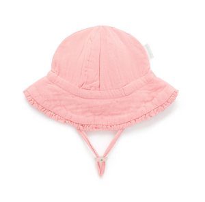 Ruffle Sun Hat - Papaya - Pure Baby