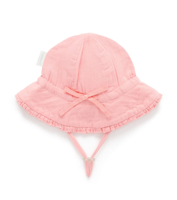 Ruffle Sun Hat - Papaya - Pure Baby