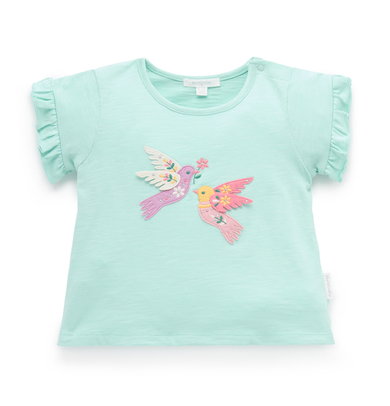 Ruffle Tee - Aloe - Pure Baby