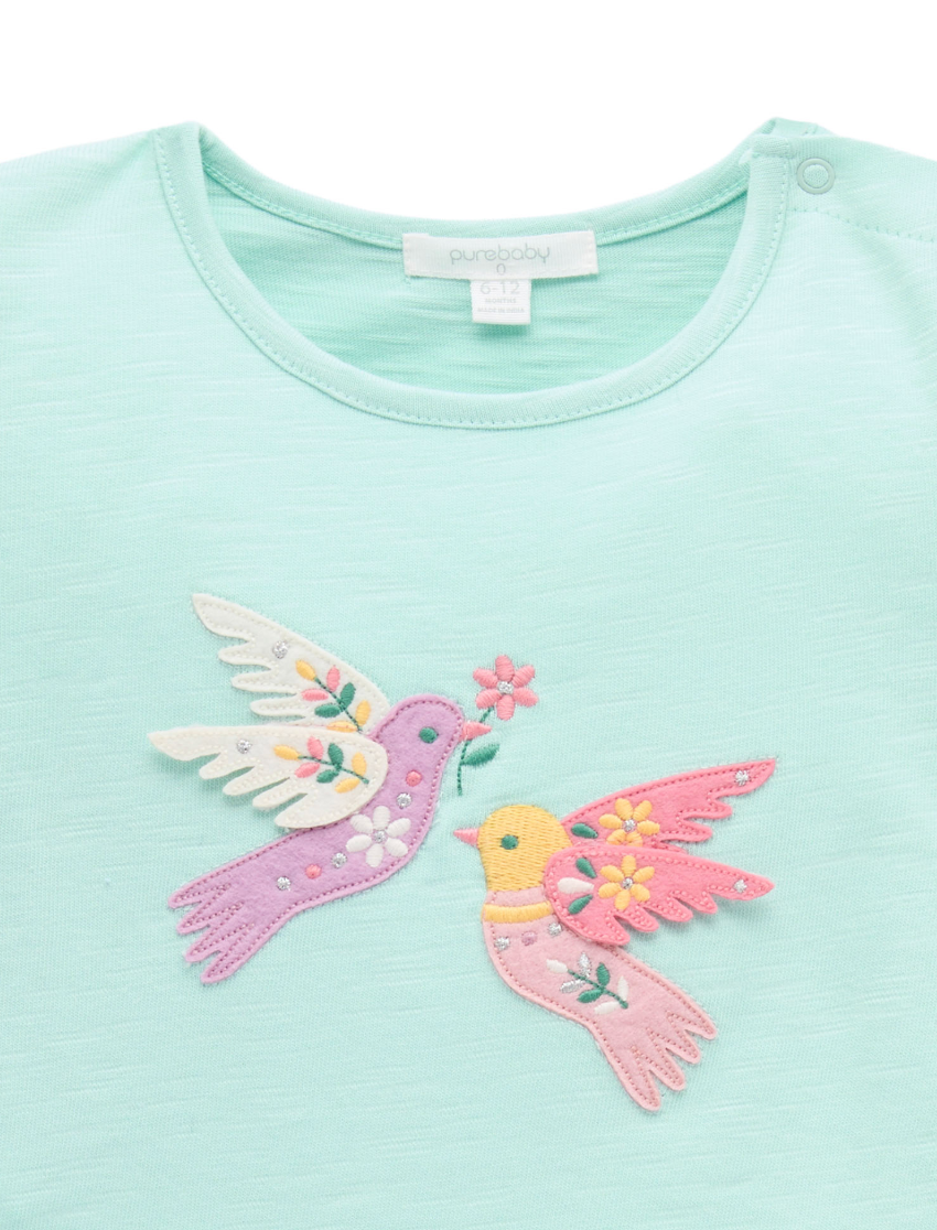 Ruffle Tee - Aloe - Pure Baby
