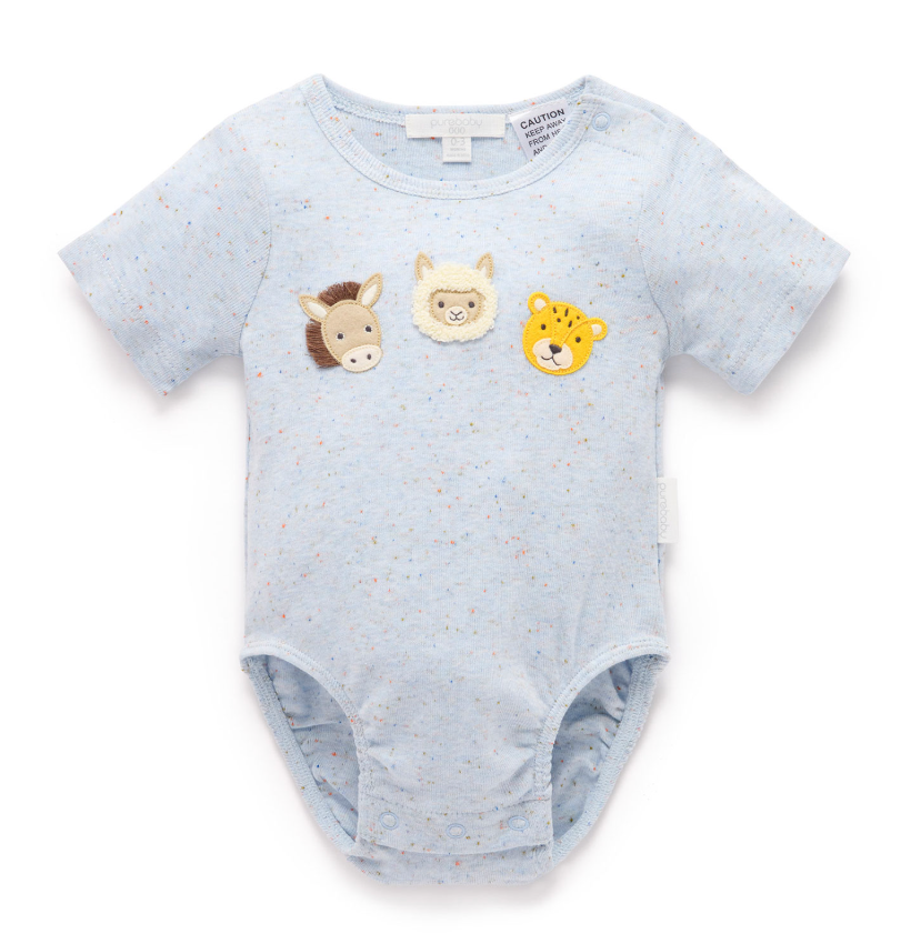 Appliqued Bodysuit - Azul - Pure Baby