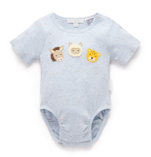 Appliqued Bodysuit - Azul - Pure Baby