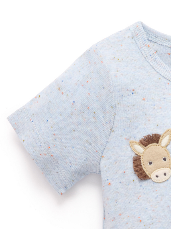 Appliqued Bodysuit - Azul - Pure Baby