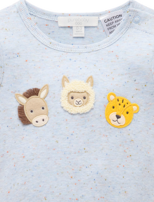 Appliqued Bodysuit - Azul - Pure Baby