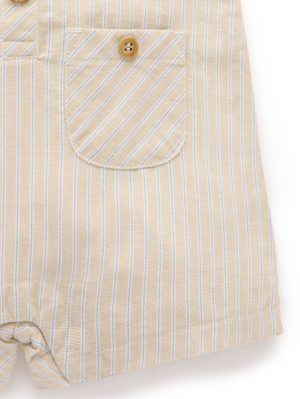Linen Blend Romper - Taco Stripe - Pure Baby