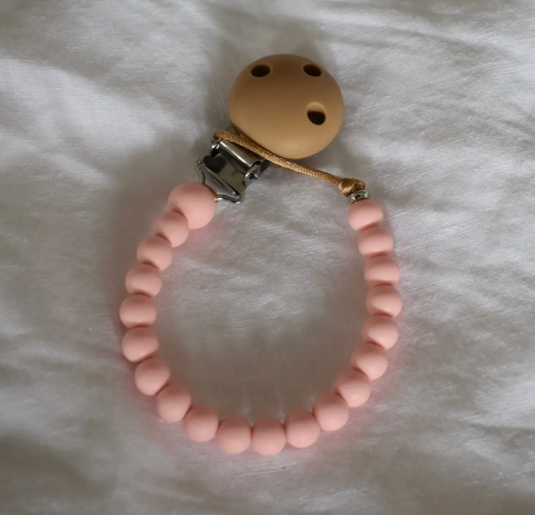 Silicone Dummy Clip - Baby Pink- Bella Zailea