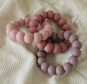 Trio Teether - Rose Blush/Rose/Mauve - Bella Zailea