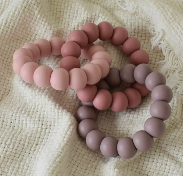 Trio Teether - Rose Blush/Rose/Mauve - Bella Zailea