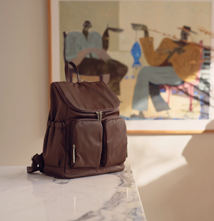 Signature Nappy Backpack - Chocolate Nylon - OIOI