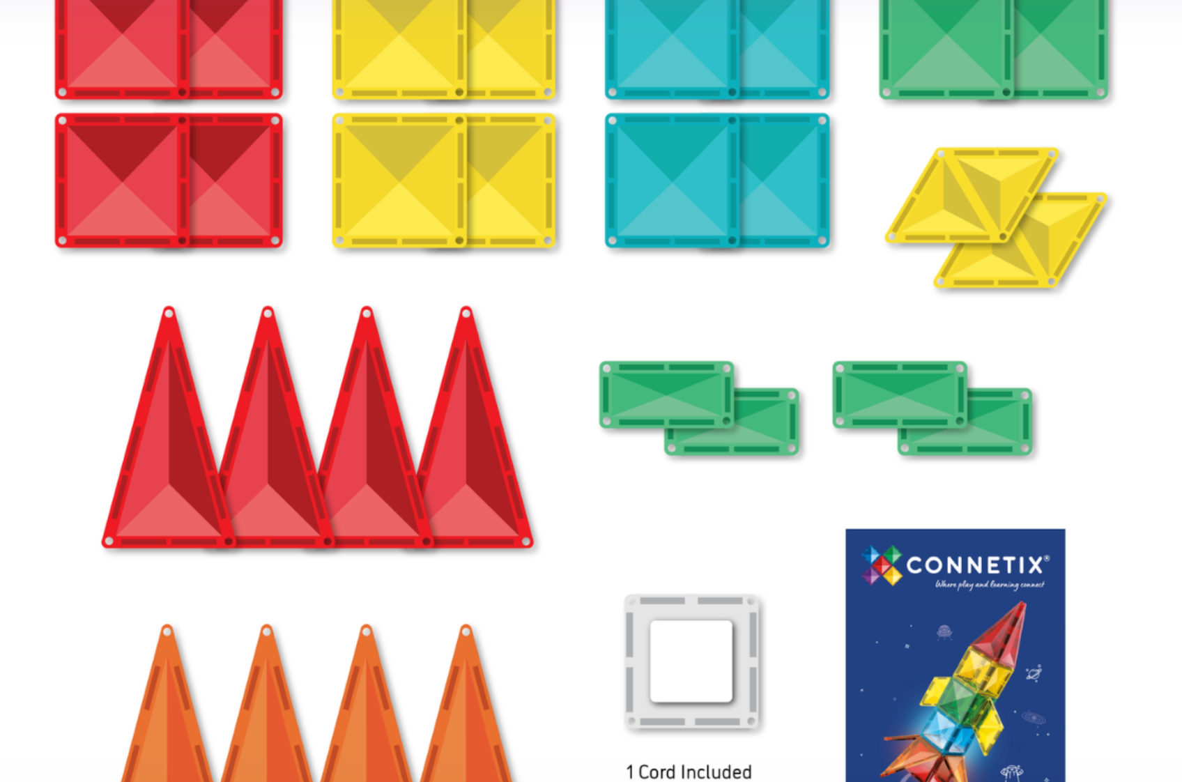 Light Rocket Pack 30 pc - Connetix Tiles