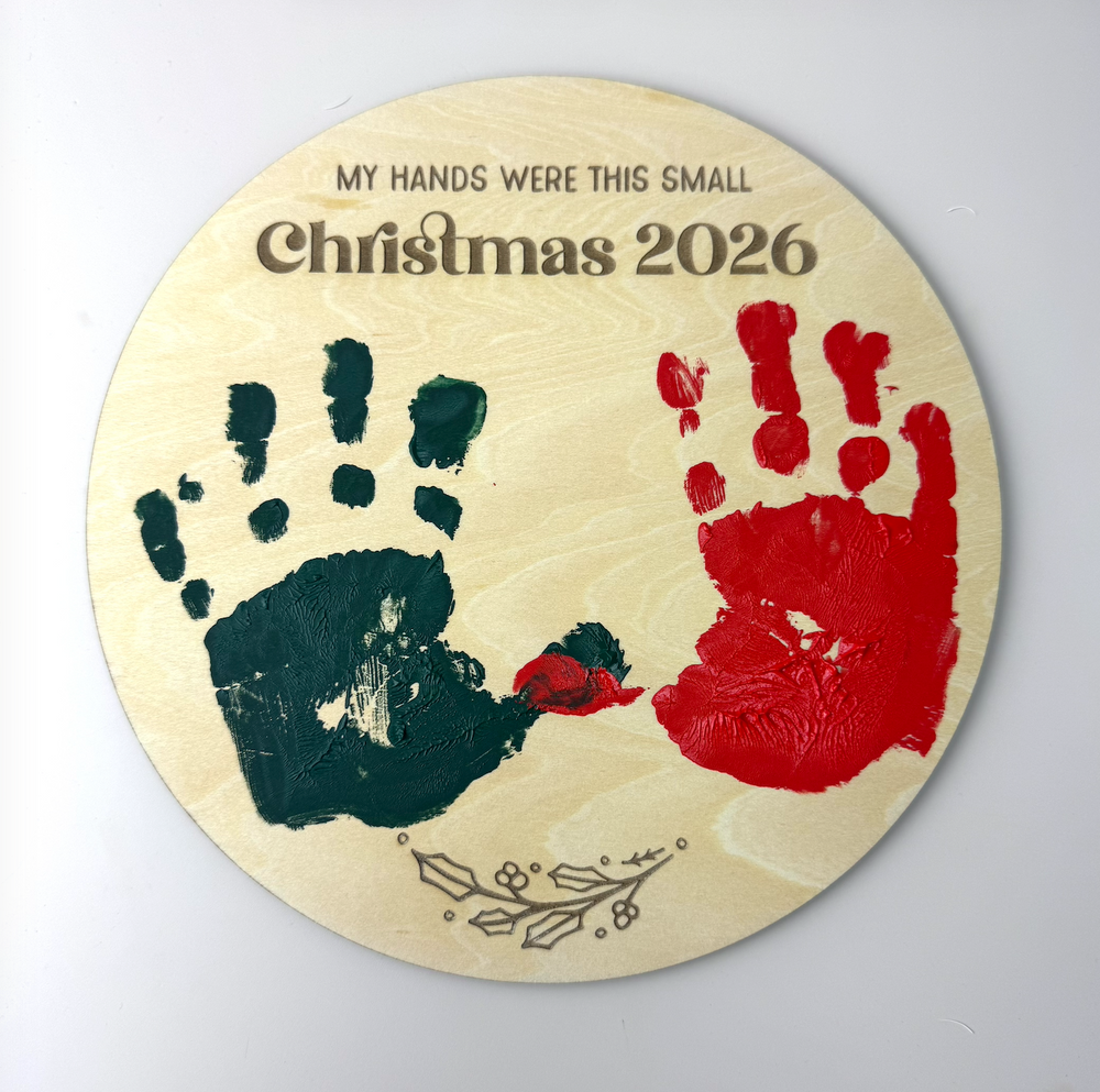 Christmas handprint sign - My hands were this small - Luma Light