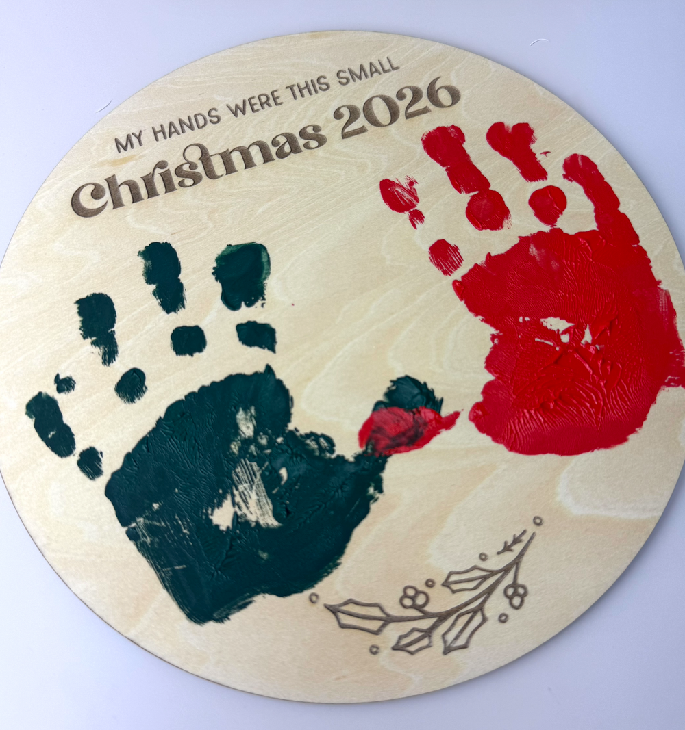 Christmas handprint sign - My hands were this small - Luma Light