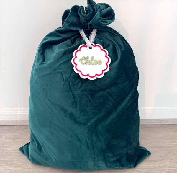 Custom Santa Sack Name Tag - Scallop - Luma Light