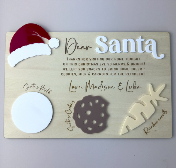 Personalised Dear Santa Tray - Christmas Eve Board - Luma Light