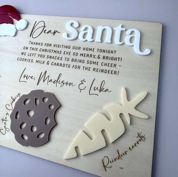Personalised Dear Santa Tray - Christmas Eve Board - Luma Light