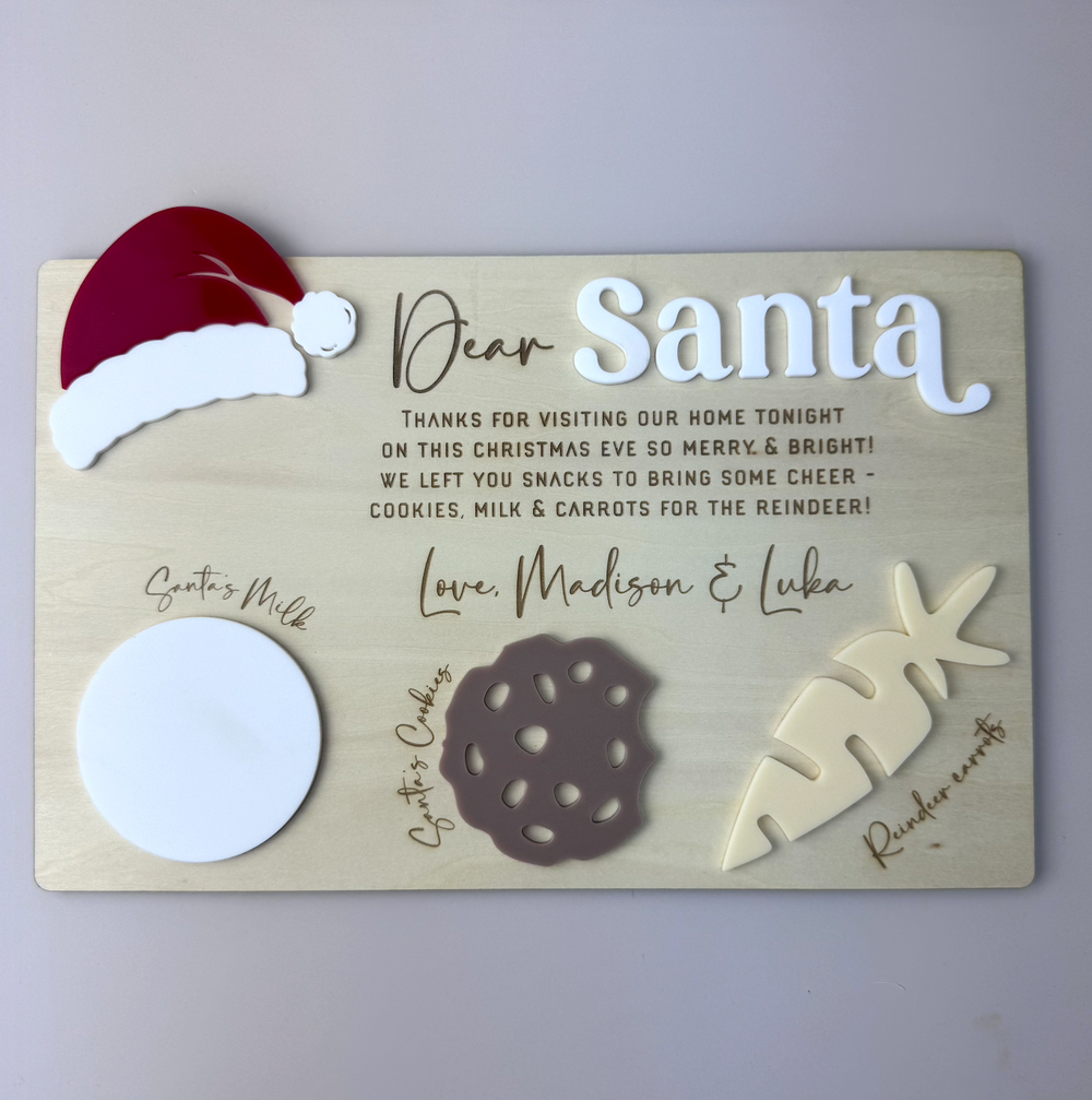 Personalised Dear Santa Tray - Christmas Eve Board - Luma Light