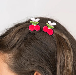 Mini Hair Claw Clips Set of 2 - Cherries - Rex London