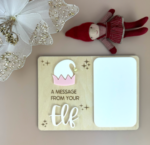 A message from your elf reusable board - blush - Elf on the shelf prop-- Luma Light