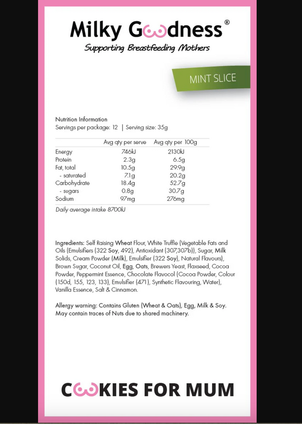 Mint Slice Lactation Cookies - Milky Goodness