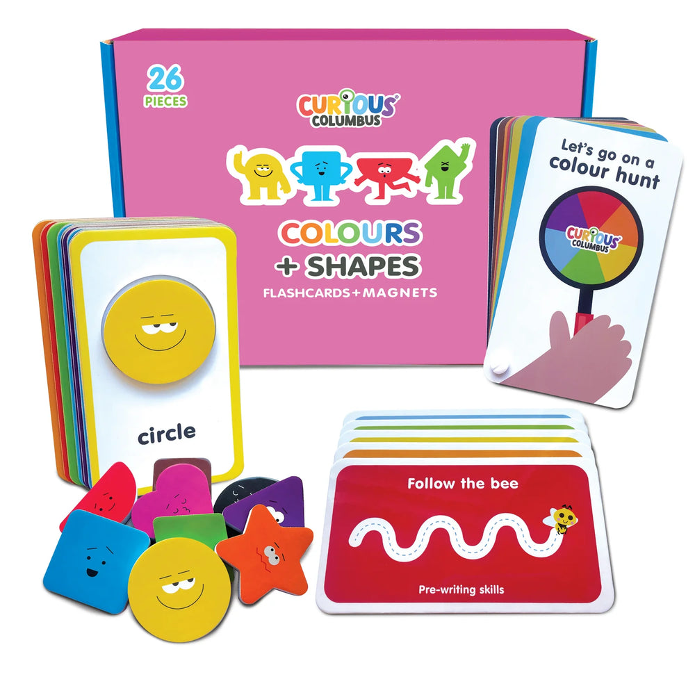 Flashcards & Magnetic Colours & Shapes - Curious Columbus