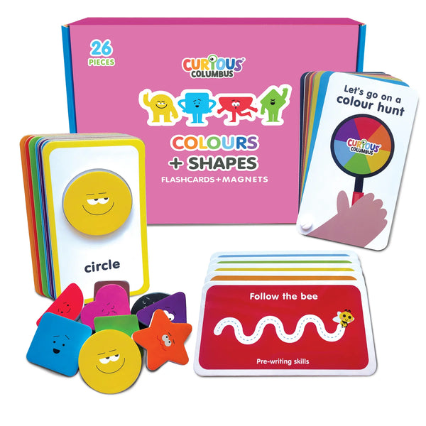 Flashcards & Magnetic Colours & Shapes - Curious Columbus