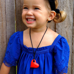 Heart Chew Pendant - Bright Red - Jellystone