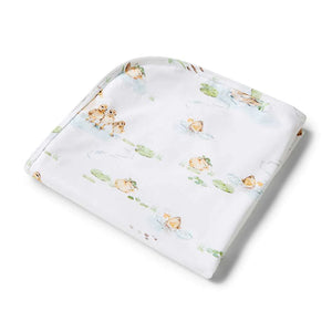 Duck Pond Organic Jersey Wrap & Beanie Set - Snuggle Hunny