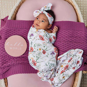 Meadow Organic Jersey Wrap & Topknot Set - Snuggle Hunny