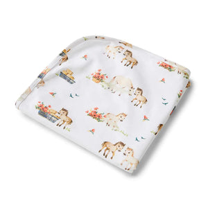 Pony Pals Organic Jersey Wrap & Topknot Set - Snuggle Hunny