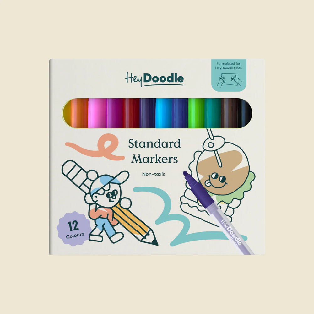 Standard Colour Markers 12 Pack - Hey Doodle