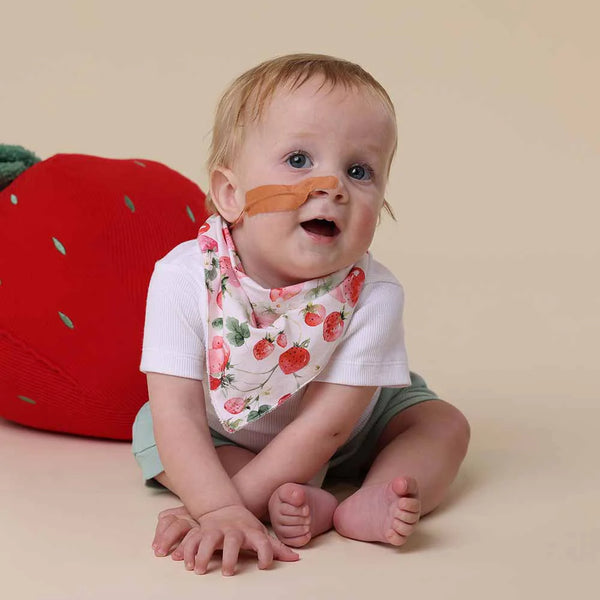 Strawberry Organic Dribble Bib - Snuggle Hunny