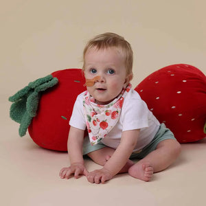 Strawberry Organic Dribble Bib - Snuggle Hunny