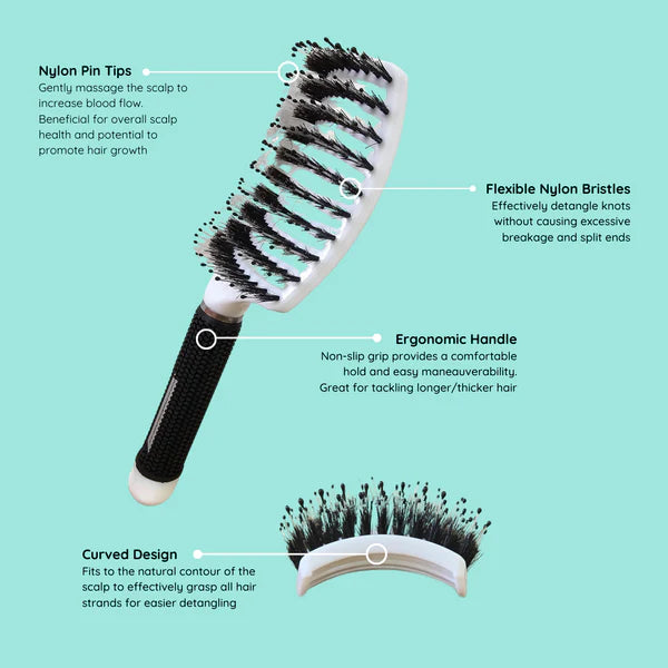 Detangler Hair Tamer Brush - Pink - No Nasties