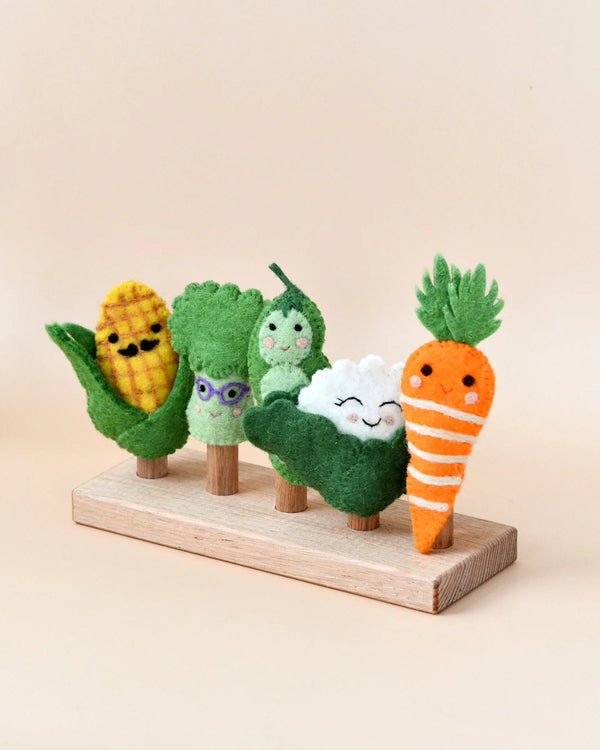 Felt Vegetables  - Finger Puppet Set - Tara's Treasures